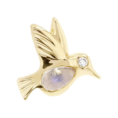 threadless: "Betty" End in Gold with Moonstone & Diamond