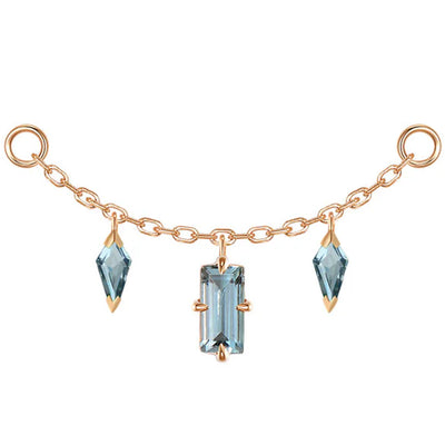 "Joanie" Chain Attachment in Gold with London Blue Topaz