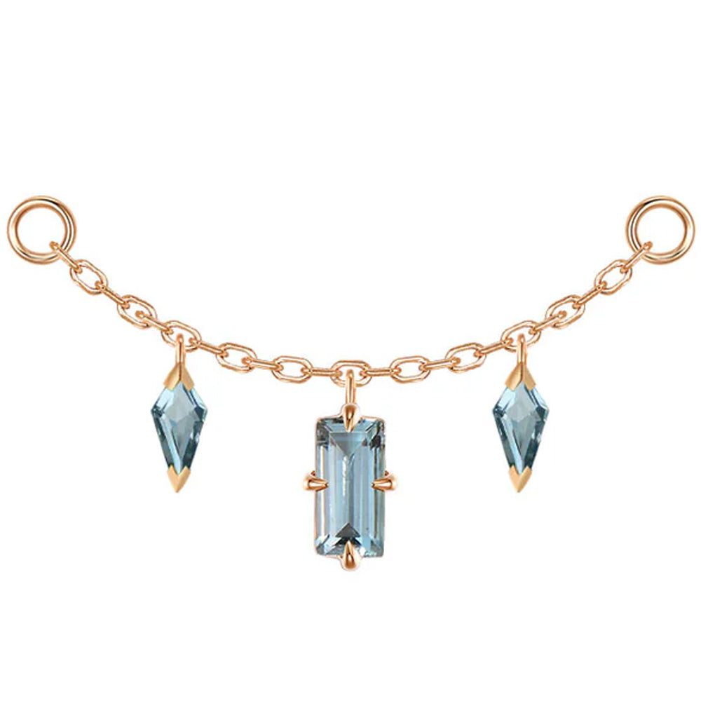 "Joanie" Chain Attachment in Gold with London Blue Topaz