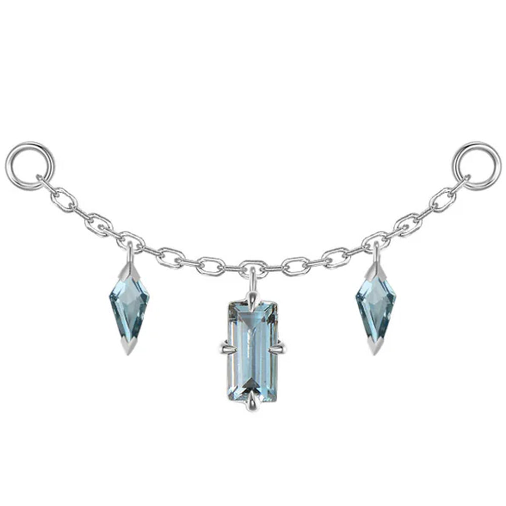 "Joanie" Chain Attachment in Gold with London Blue Topaz