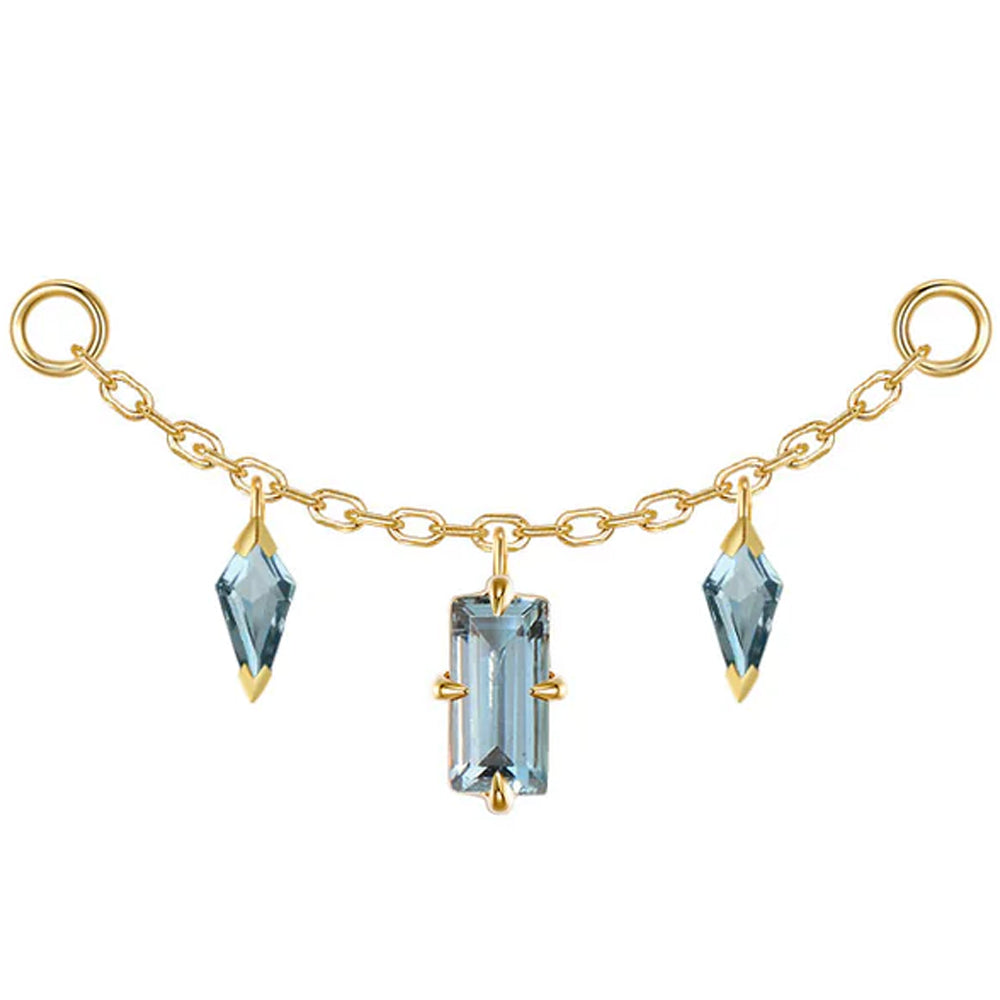 "Joanie" Chain Attachment in Gold with London Blue Topaz