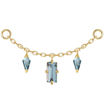 "Joanie" Chain Attachment in Gold with London Blue Topaz