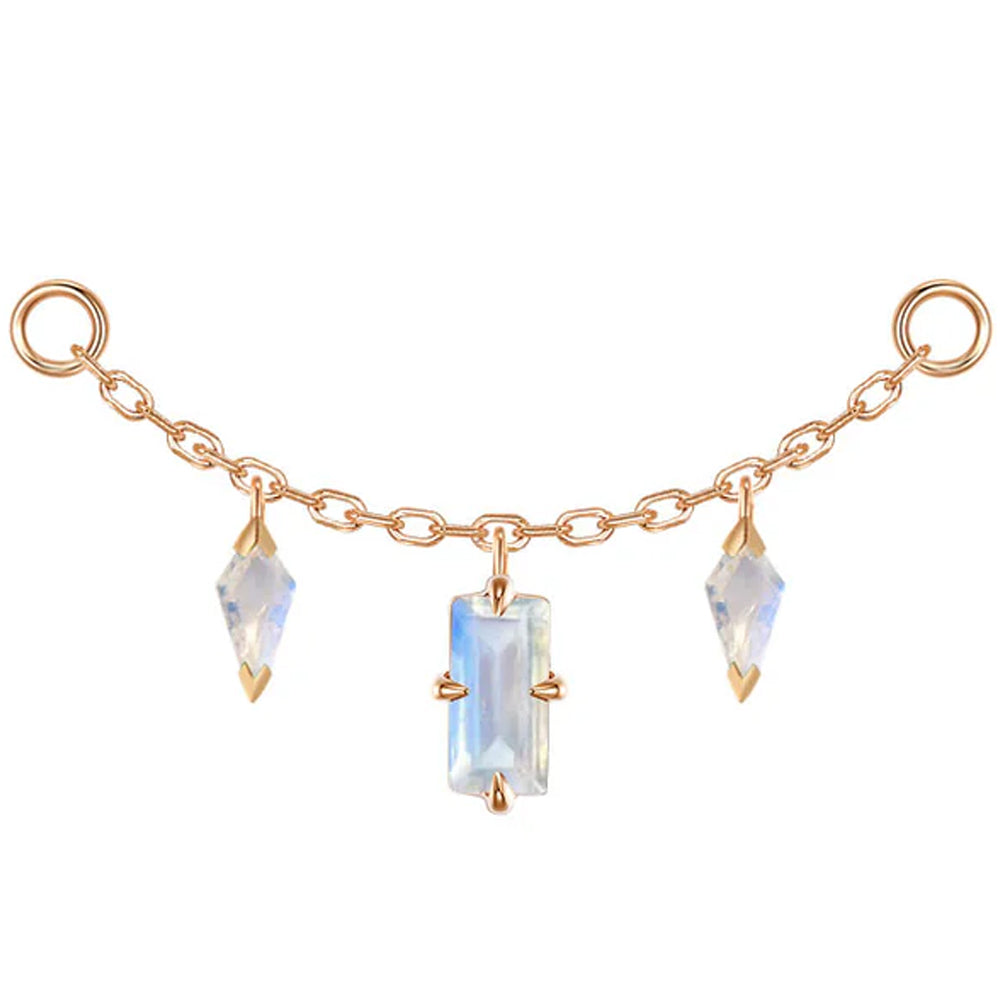 "Joanie" Chain Attachment in Gold with Moonstone