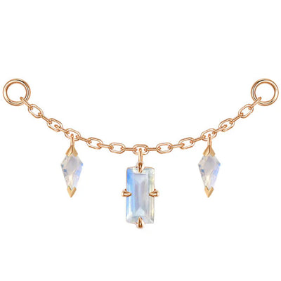 "Joanie" Chain Attachment in Gold with Moonstone