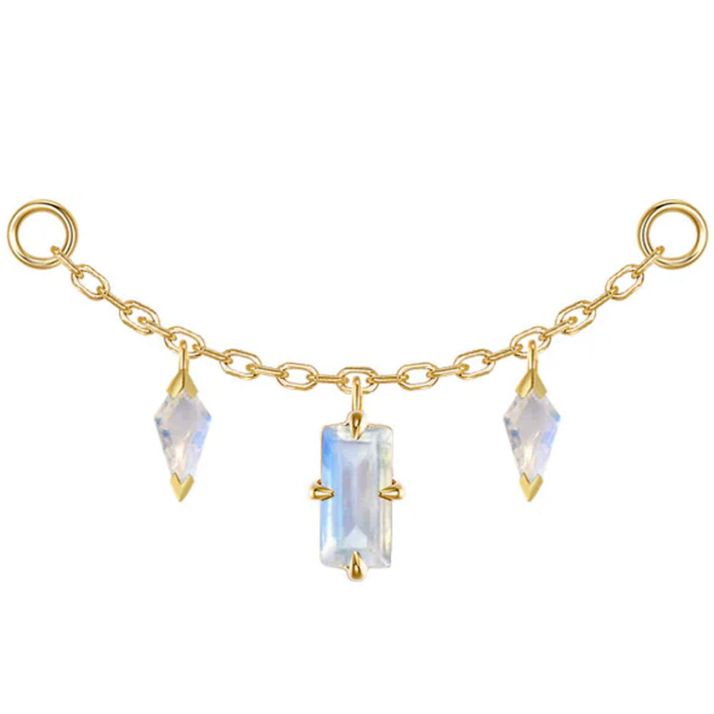 "Joanie" Chain Attachment in Gold with Moonstone