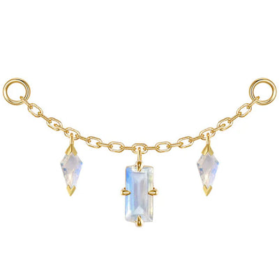 "Joanie" Chain Attachment in Gold with Moonstone