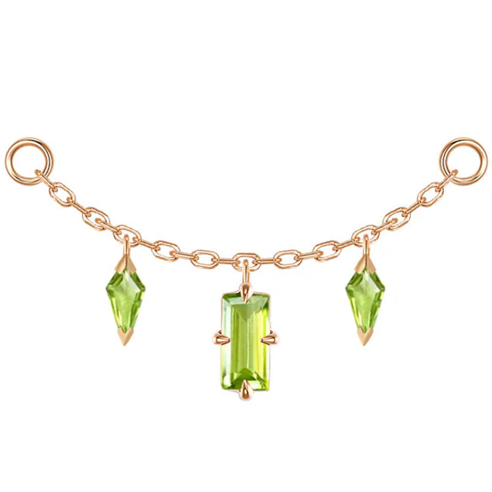 "Joanie" Chain Attachment in Gold with Peridot