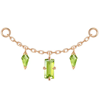 "Joanie" Chain Attachment in Gold with Peridot