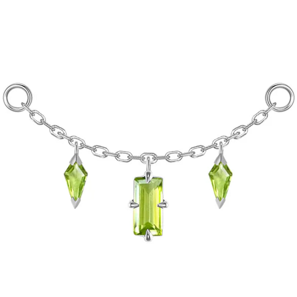 "Joanie" Chain Attachment in Gold with Peridot