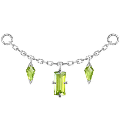 "Joanie" Chain Attachment in Gold with Peridot
