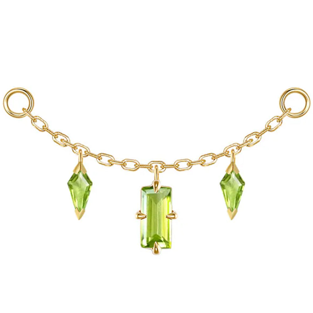"Joanie" Chain Attachment in Gold with Peridot