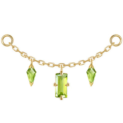 "Joanie" Chain Attachment in Gold with Peridot