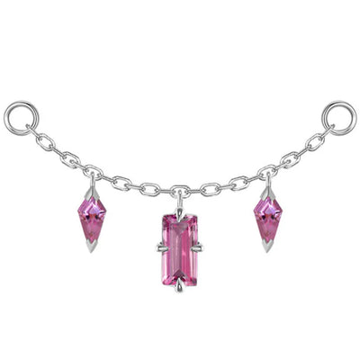 "Joanie" Chain Attachment in Gold with Rhodolite Garnet