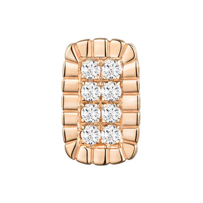 threadless: Rectangle "Piccolo" End in Gold with Diamonds