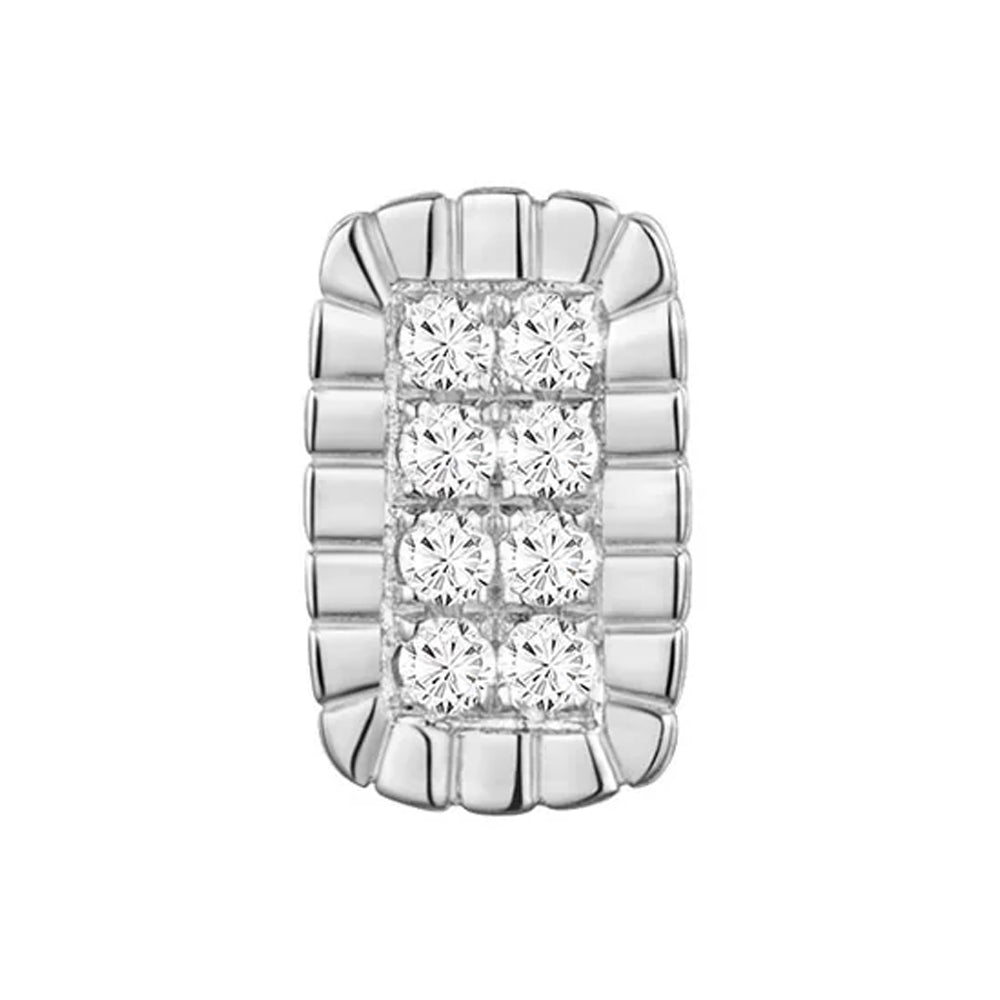 threadless: Rectangle "Piccolo" End in Gold with Diamonds