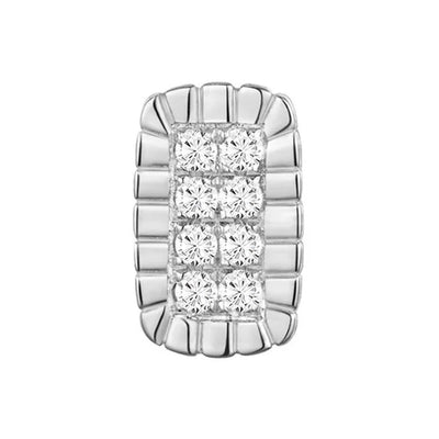 threadless: Rectangle "Piccolo" End in Gold with Diamonds