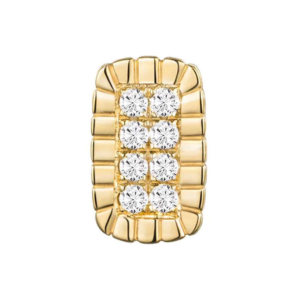 threadless: Rectangle "Piccolo" End in Gold with Diamonds