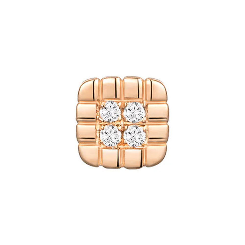 threadless: Square "Piccolo" End in Gold with Diamonds