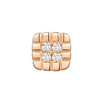 threadless: Square "Piccolo" End in Gold with Diamonds