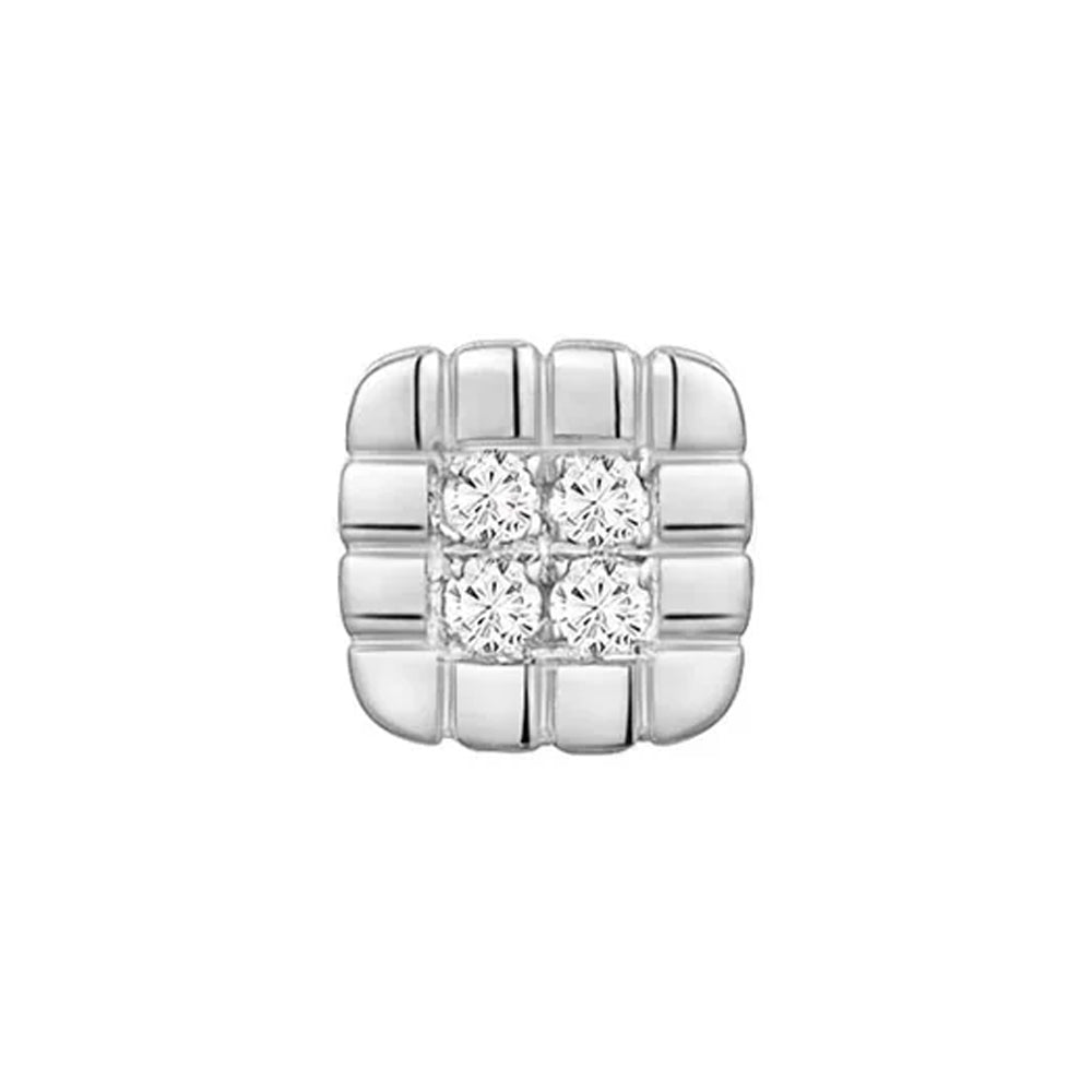 threadless: Square "Piccolo" End in Gold with Diamonds