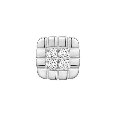 threadless: Square "Piccolo" End in Gold with Diamonds