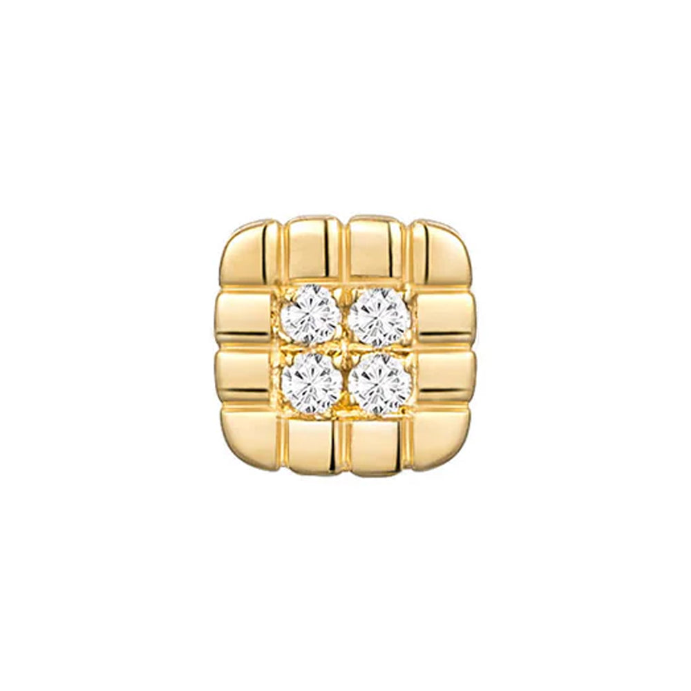 threadless: Square "Piccolo" End in Gold with Diamonds