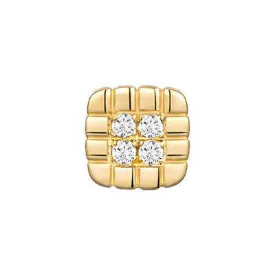 threadless: Square "Piccolo" End in Gold with Diamonds