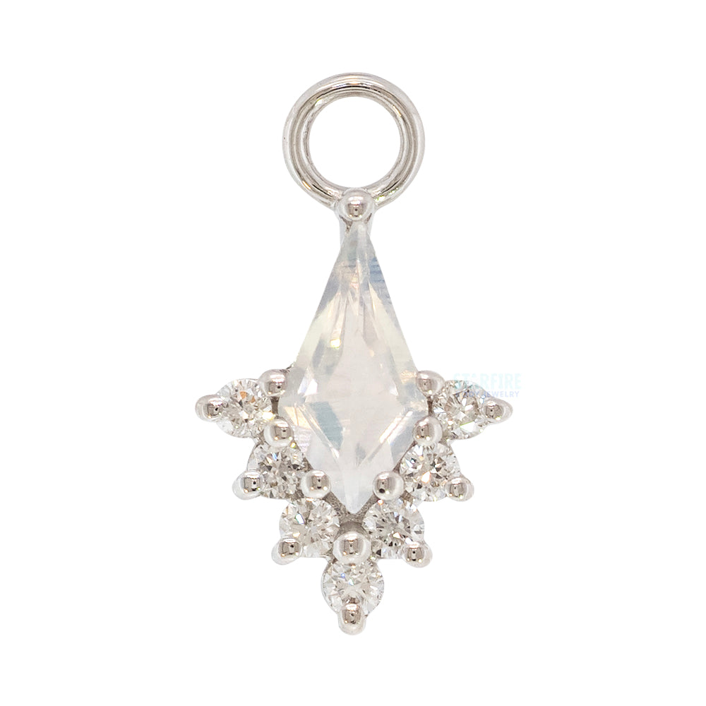 "Jasmine" Charm in Gold with Moonstone & Diamonds
