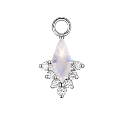 "Jasmine" Charm in Gold with Moonstone & Diamonds