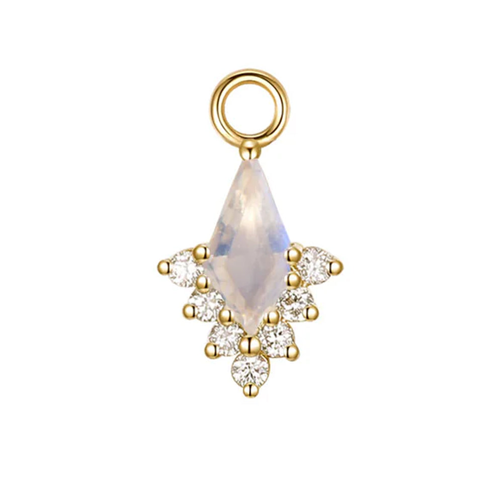 "Jasmine" Charm in Gold with Moonstone & Diamonds