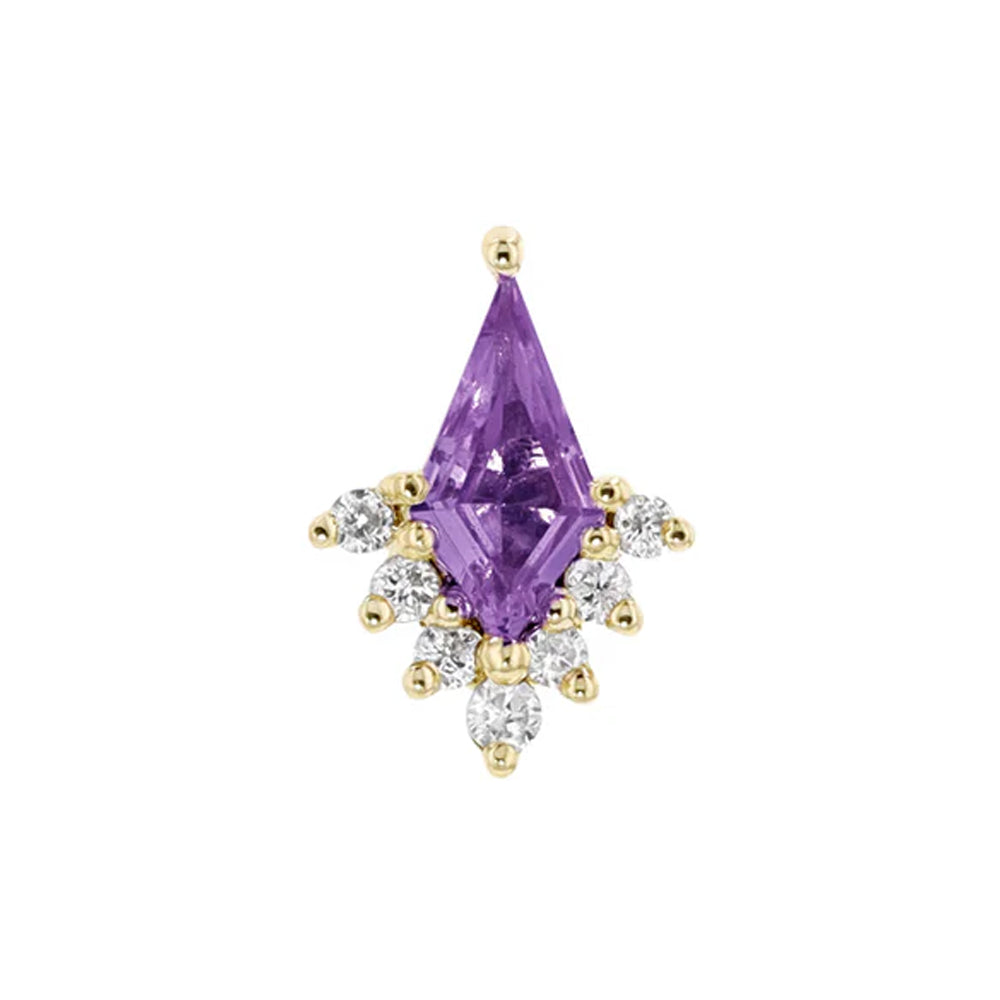threadless: "Jasmine" End in Gold with Amethyst & Diamonds