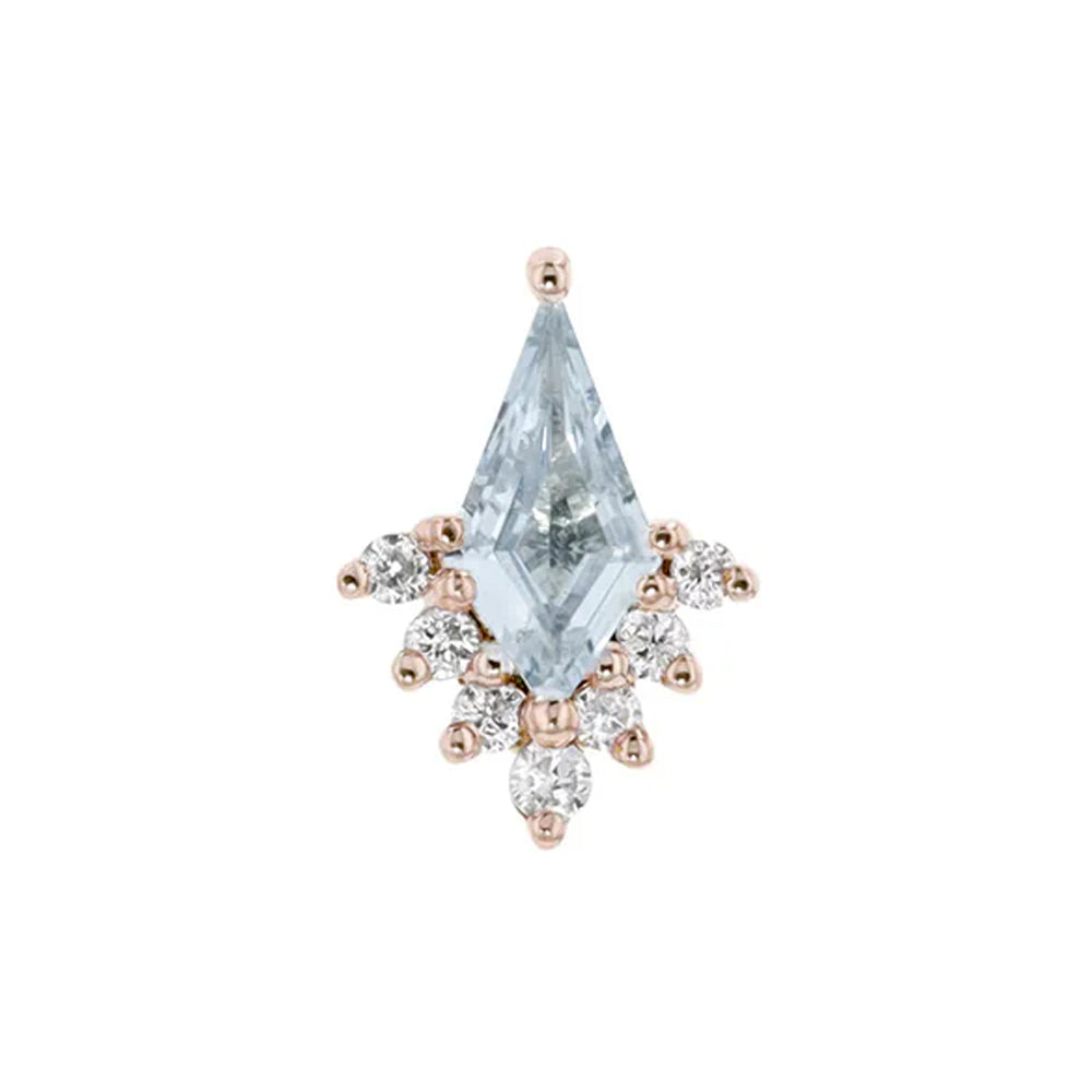 threadless: "Jasmine" End in Gold with Sky Blue Topaz & Diamonds