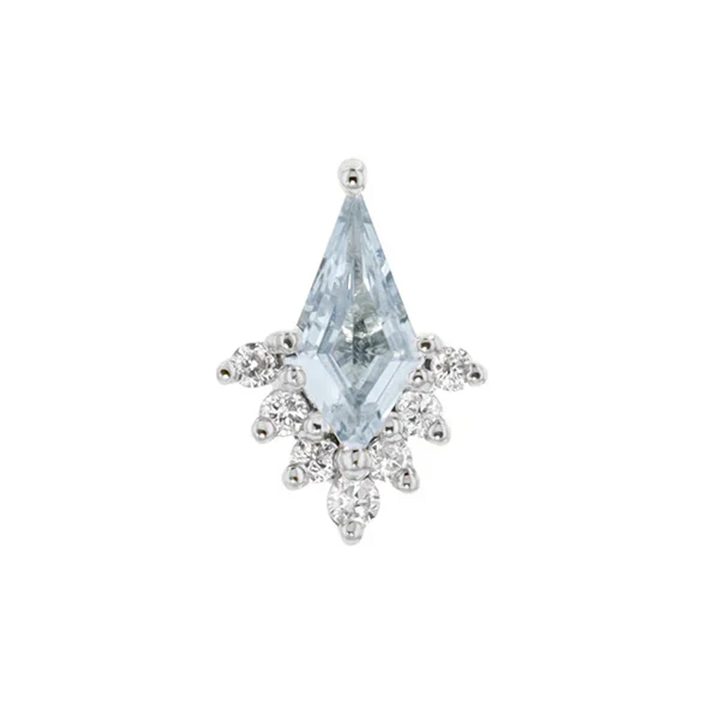 threadless: "Jasmine" End in Gold with Sky Blue Topaz & Diamonds