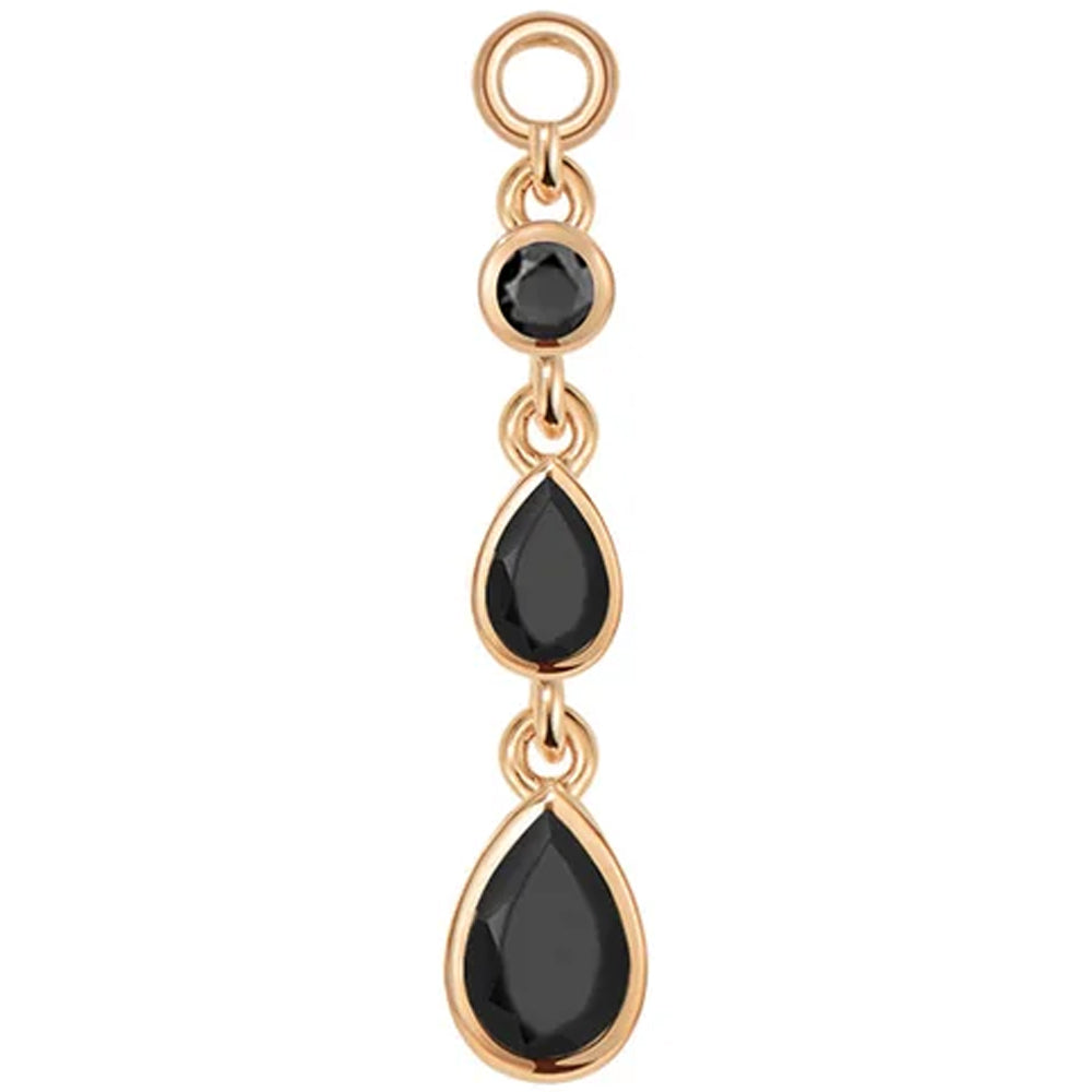 "Blood Drip" Chain Charm in Gold with Genuine Gemstones