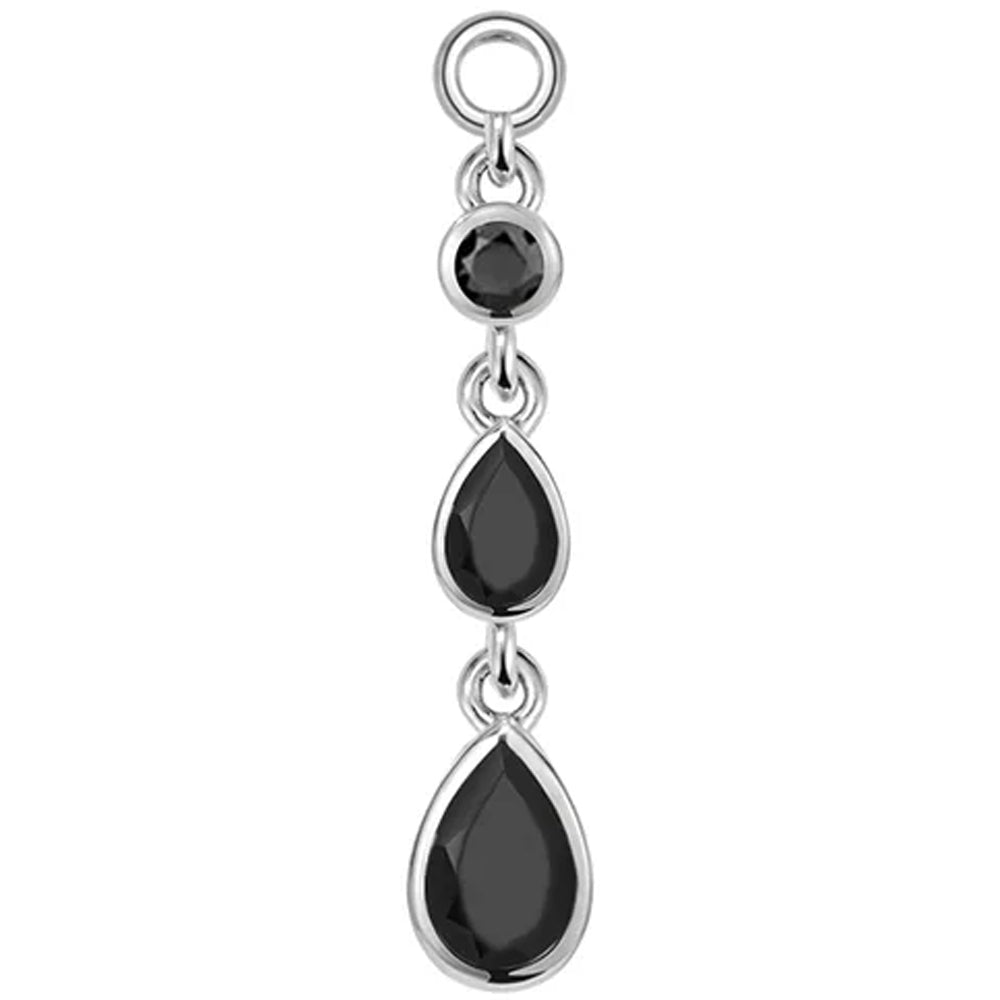 "Blood Drip" Chain Charm in Gold with Genuine Gemstones