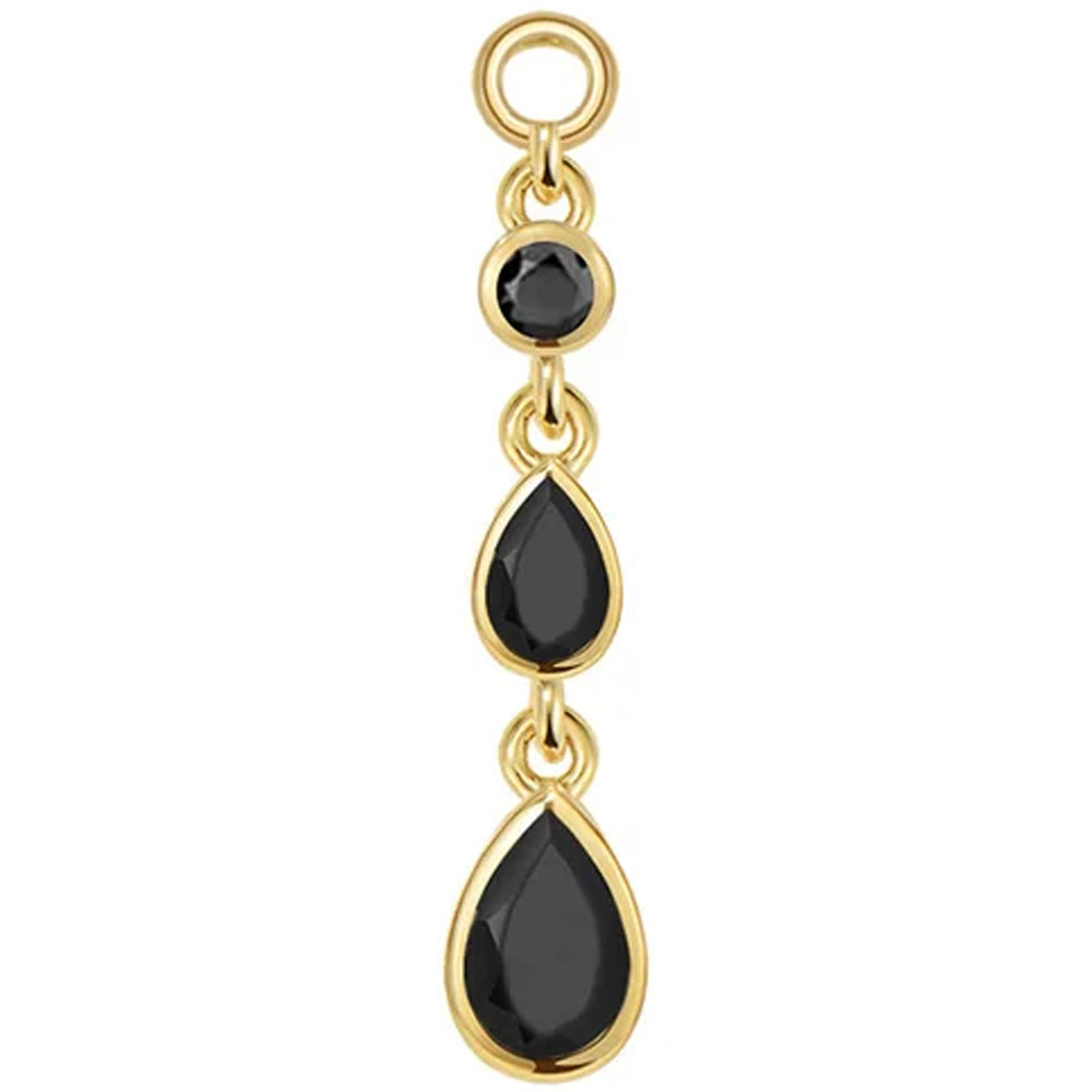 "Blood Drip" Chain Charm in Gold with Genuine Gemstones