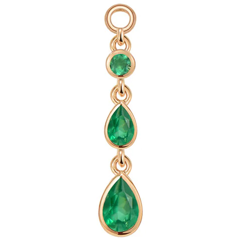 "Blood Drip" Chain Charm in Gold with Genuine Gemstones