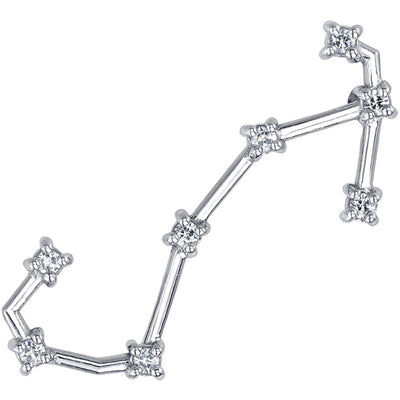 "Scorpius" Threaded End in Gold & Platinum with White CZ's