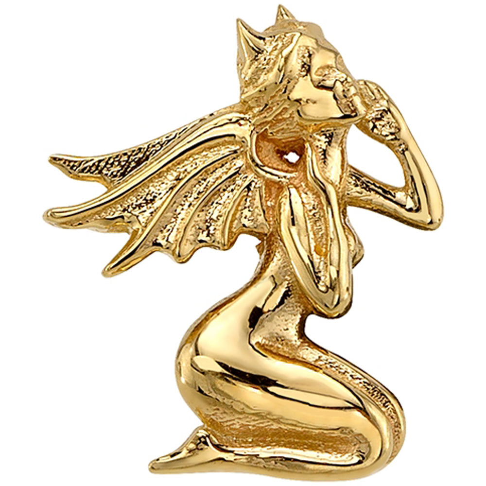 "Devil on my Shoulder" Threaded End in Gold & Platinum