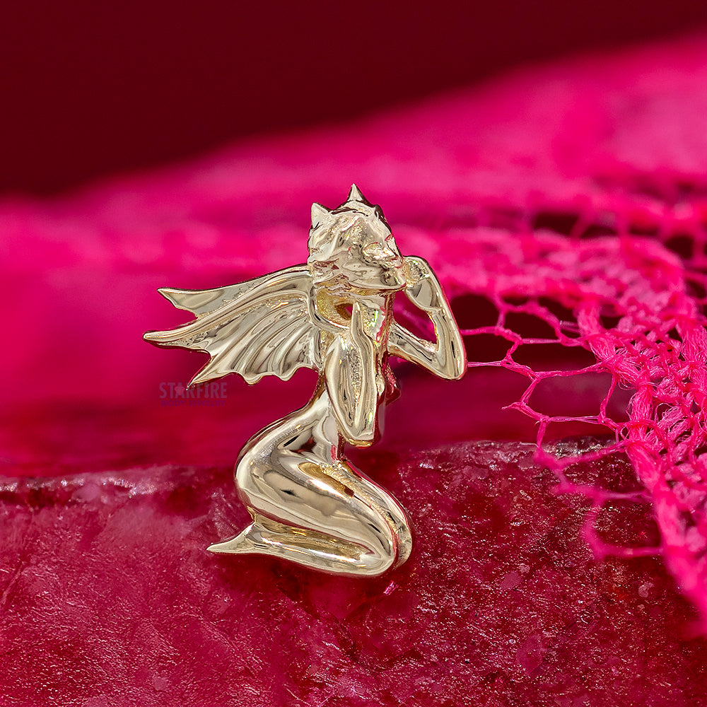 "Devil on my Shoulder" Threaded End in Gold & Platinum