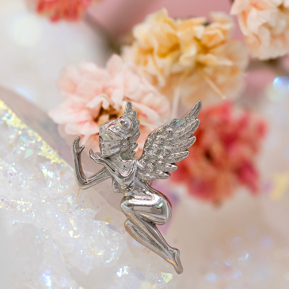 "Angel on my Shoulder" Threaded End in Gold & Platinum
