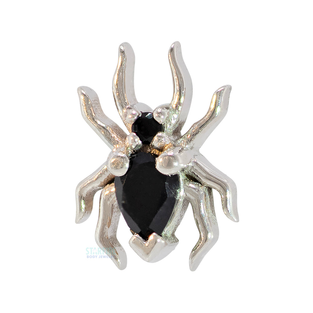 "Sabrina Spider" Threaded End in Gold & Platinum with Onyx