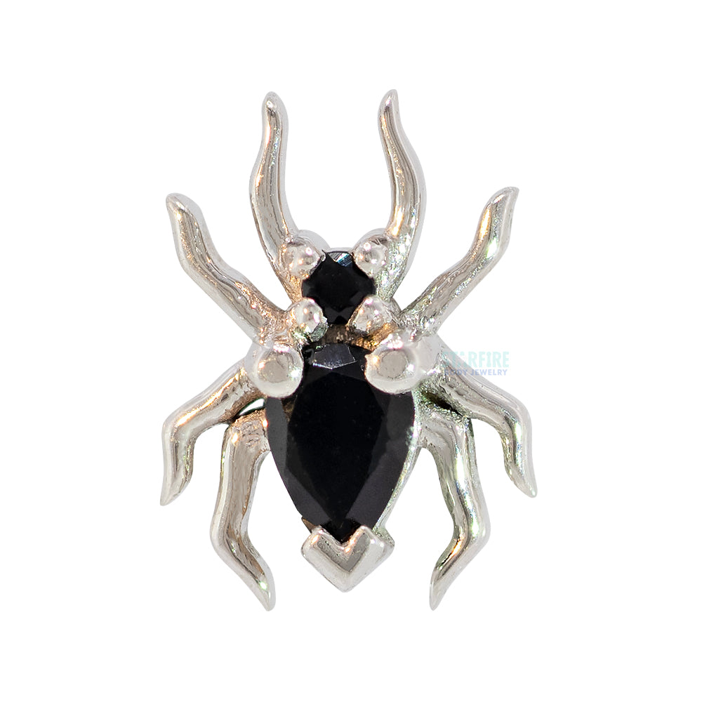 "Sabrina Spider" Threaded End in Gold & Platinum with Onyx