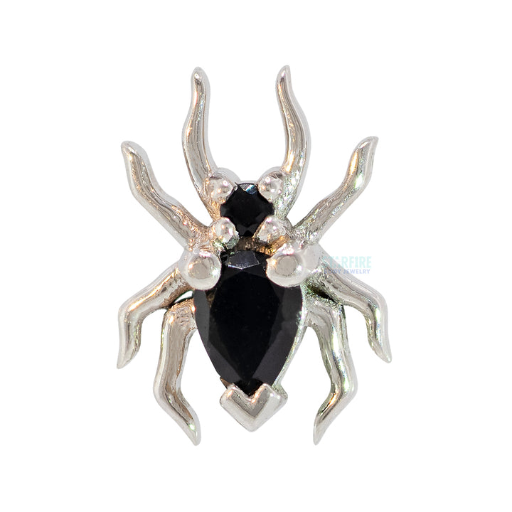 "Sabrina Spider" Threaded End in Gold & Platinum with Onyx