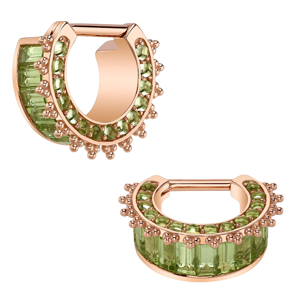 "Angel's Light" Hinge Ring in Gold & Platinum with Peridot