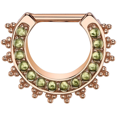 "Angel's Light" Hinge Ring in Gold & Platinum with Peridot