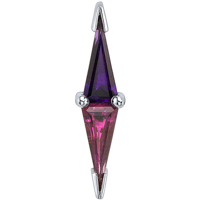 "Juxtapose" Threaded End in Gold & Platinum with Amethyst & Rhodolite