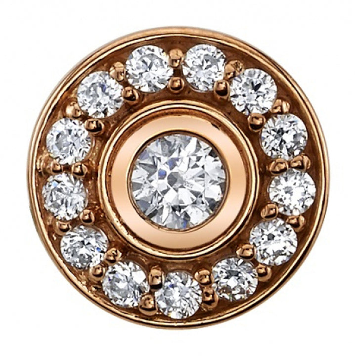 "Modena" Threaded End in Gold & Platinum with White CZ's