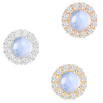 threadless: "Joy" End in Gold with Blue Moonstone & Moissanite