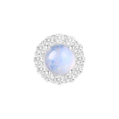 threadless: "Joy" End in Gold with Blue Moonstone & Moissanite